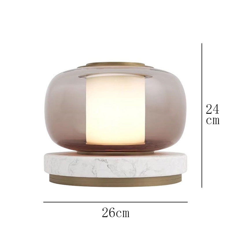 Nordic Simple Post-modern Light Luxury Table Lamp Designer Bedroom Bedside Lamp Advanced Sense Living Room Decorative Glass Creative