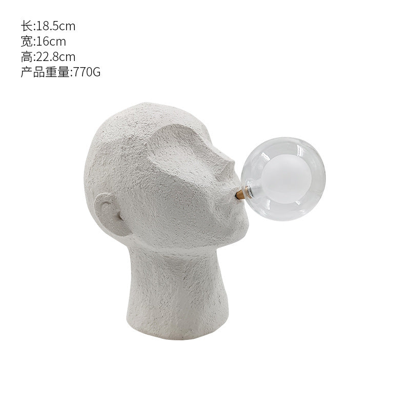 Blowing Bubble Gum Girl Lamp[Green-Bow Girl Peace-Table Lamp]