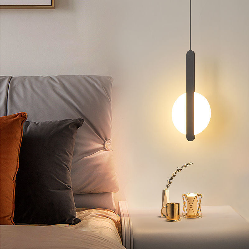 Living Room Led Small Pendant Light Bedroom Bedside Indoor Lamp Trendy Small Unique Dining Room Bar Counter Lighting Single-Head Long Pendant Light