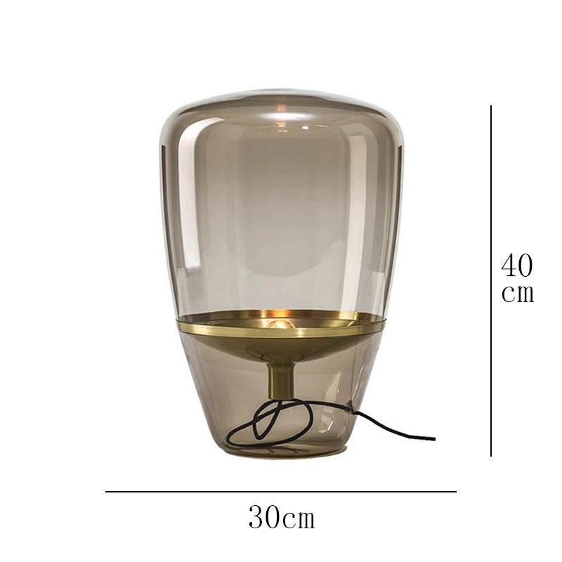 Nordic Simple Post-modern Light Luxury Table Lamp Designer Bedroom Bedside Lamp Advanced Sense Living Room Decorative Glass Creative