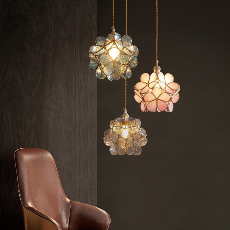 Floral Glass Petal Pendant Light