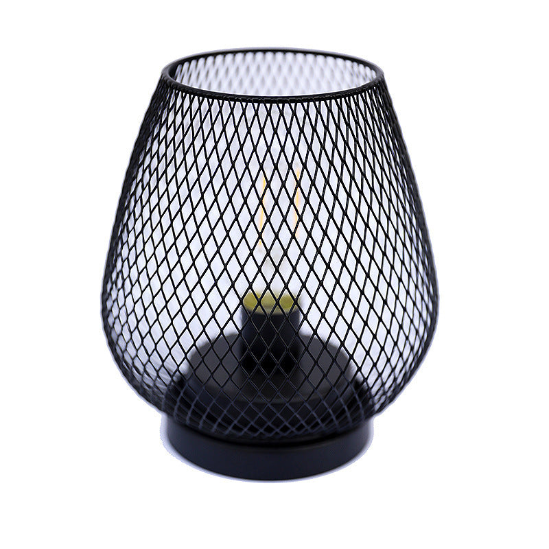 Battery Operated LED Table Lamp with Mesh Design