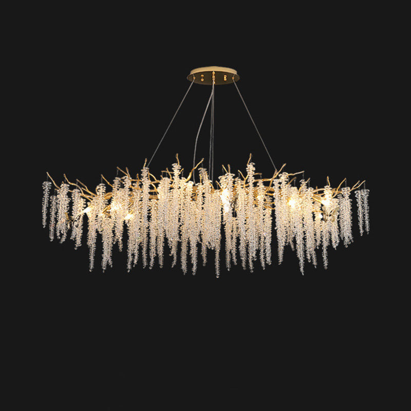 Light Luxury Restaurant Chandelier Crystal Lamp New Artistic Creative Branch Living Room American Crystal Source Factory Zhongshan