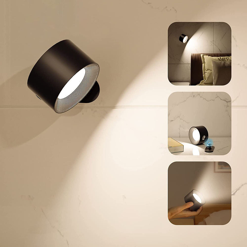 Lumora Spotlight Cordless Wall Lamp – Rechargeable, 360° Rotatable & Dimmable LED Light