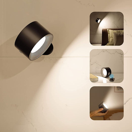 Lumora Spotlight Cordless Wall Lamp – Rechargeable, 360° Rotatable & Dimmable LED Light