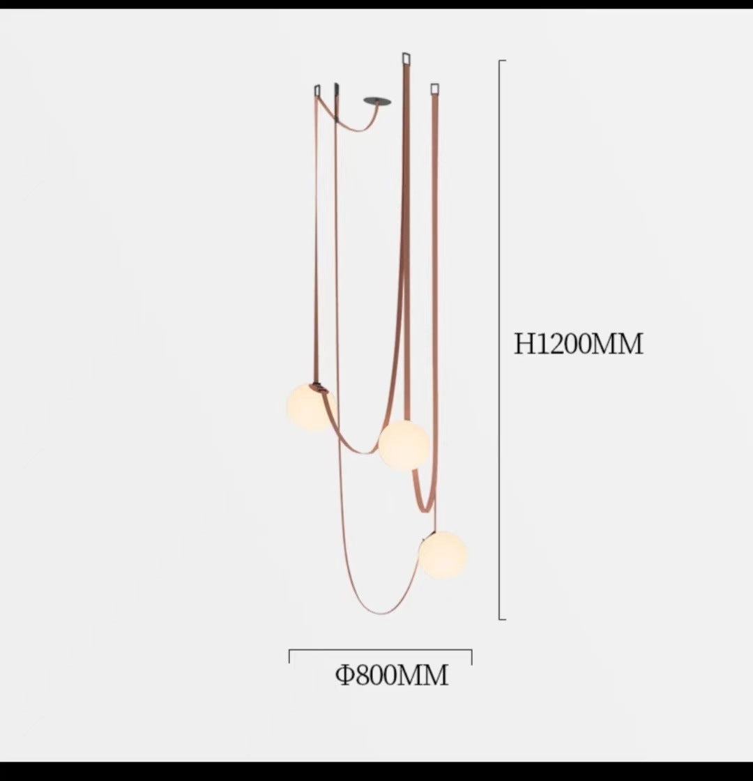Italian designer belt chandelier minimalist creative model room exhibition hall loft living room villa staircase dining room lamp