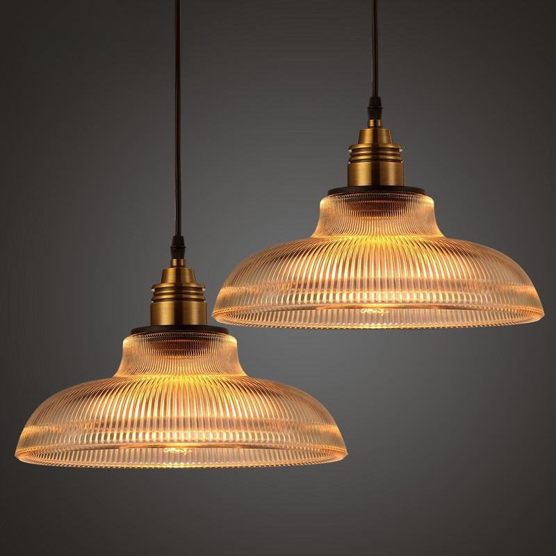 Creative Nordic industrial style home lighting bar dining room bedroom study Hotel simple striped glass chandelier