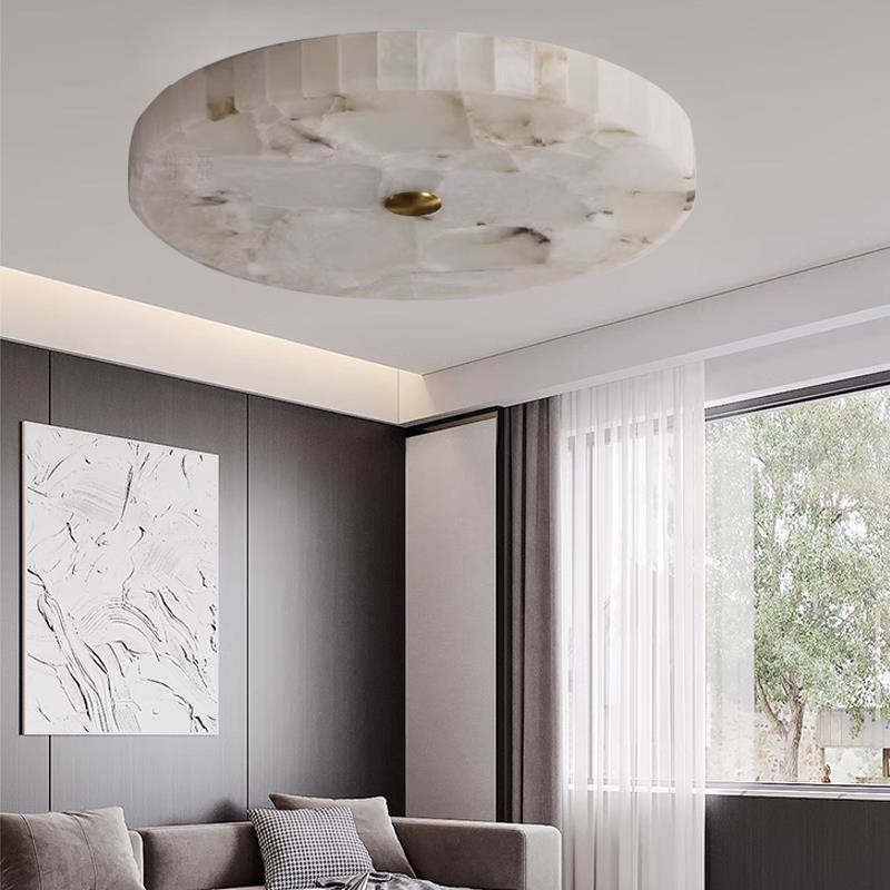 All-copper ceiling light, marble main light, bedroom light