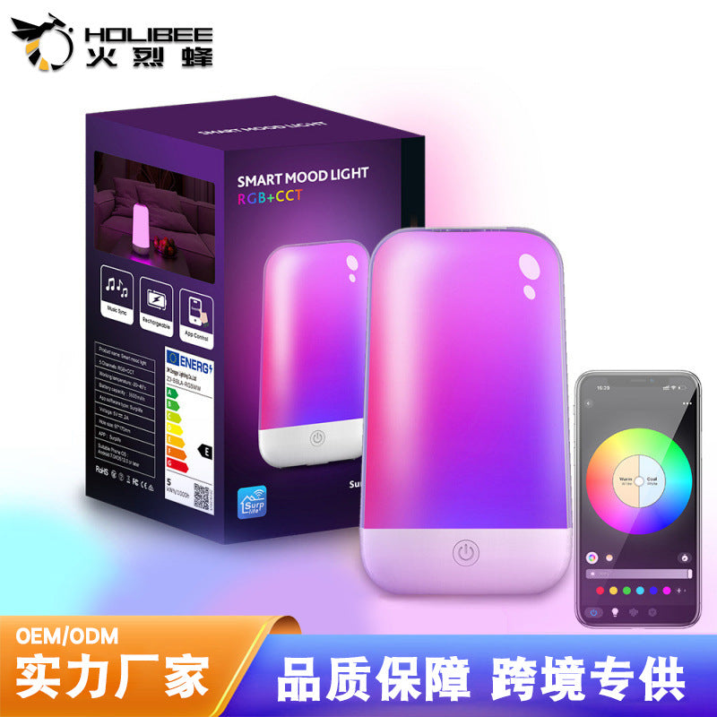 Smart Night Lamp Touch LED Night Light RGB 3600mAh Battery Rechargeable Bedside Table Lamp For Bedroom Decoration
