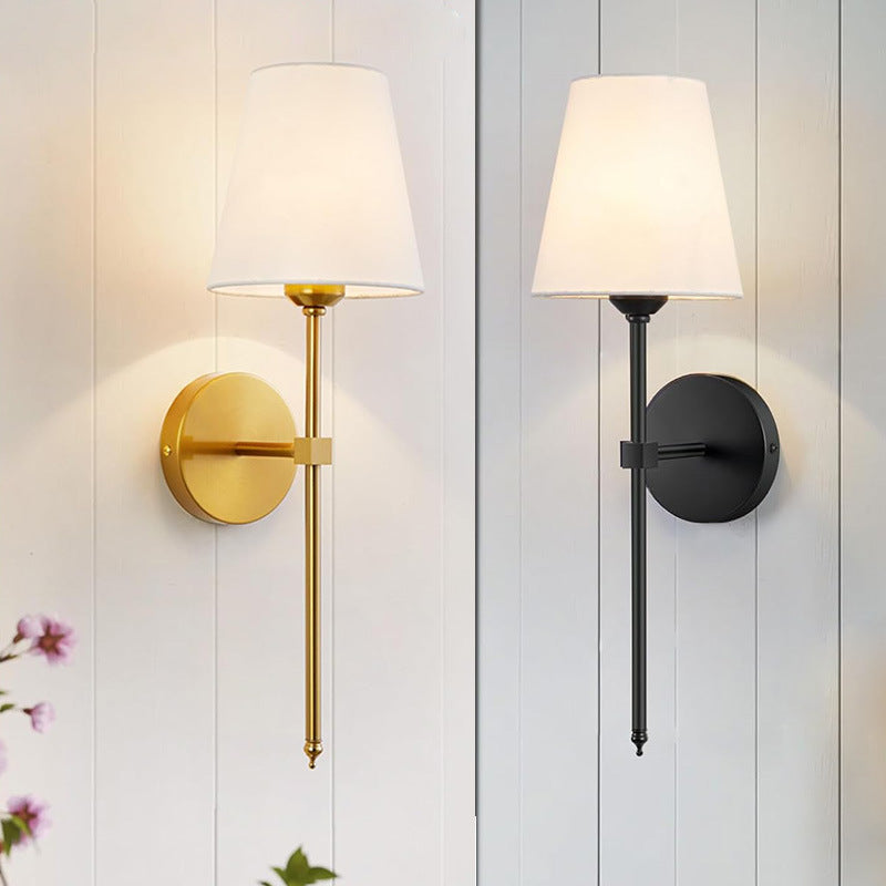 Emberhue Wall Sconce, Vintage Fabric with Metal Accents