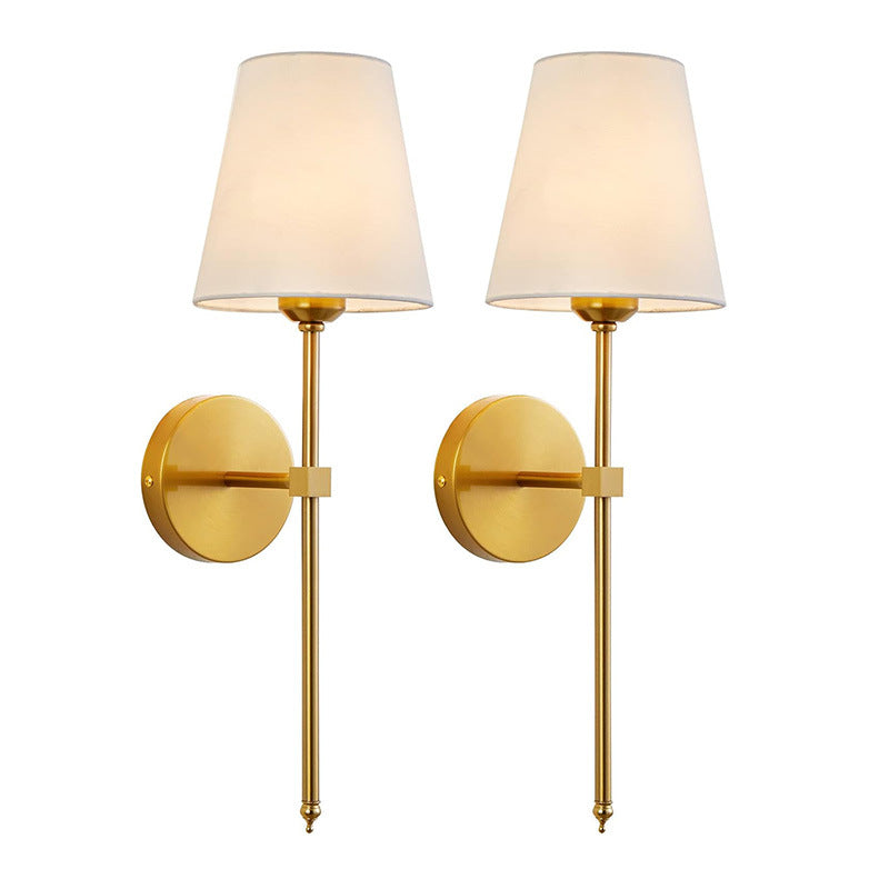 Emberhue Wall Sconce, Vintage Fabric with Metal Accents