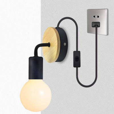 American Country Retro Cafe Industrial Style Aisle Decorative Lamps Restaurant Bar Creative Wood Art Solid Wood Wall Lamp