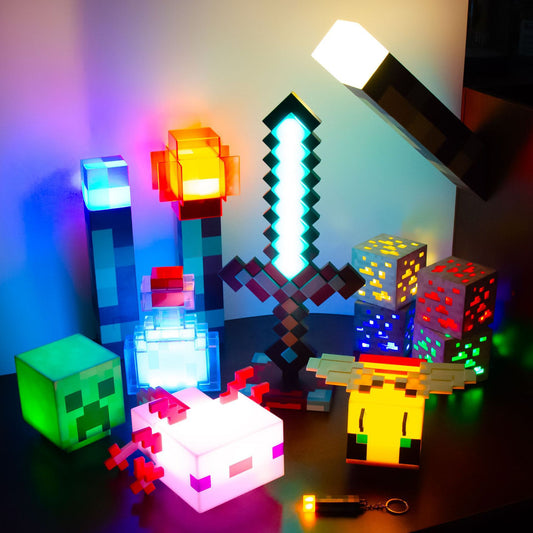 My World Around Diamond Ore Lamp Color Changing Potion Bottle Minecraft Torch Torch Model Birthday Gift