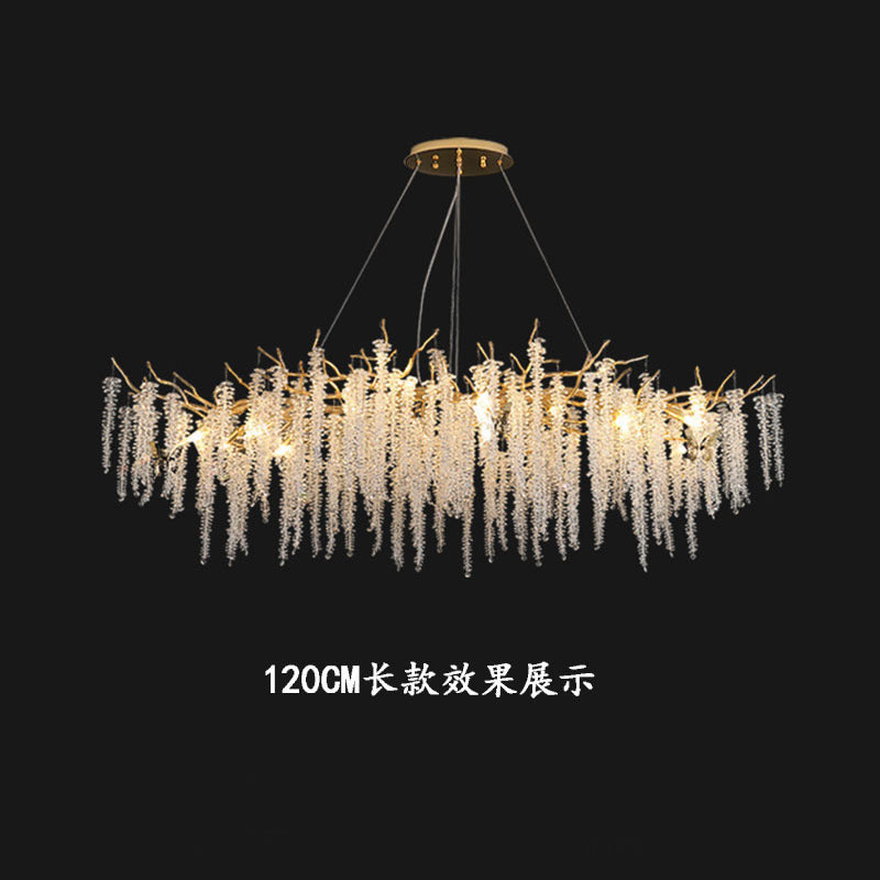Light Luxury Restaurant Chandelier Crystal Lamp New Artistic Creative Branch Living Room American Crystal Source Factory Zhongshan