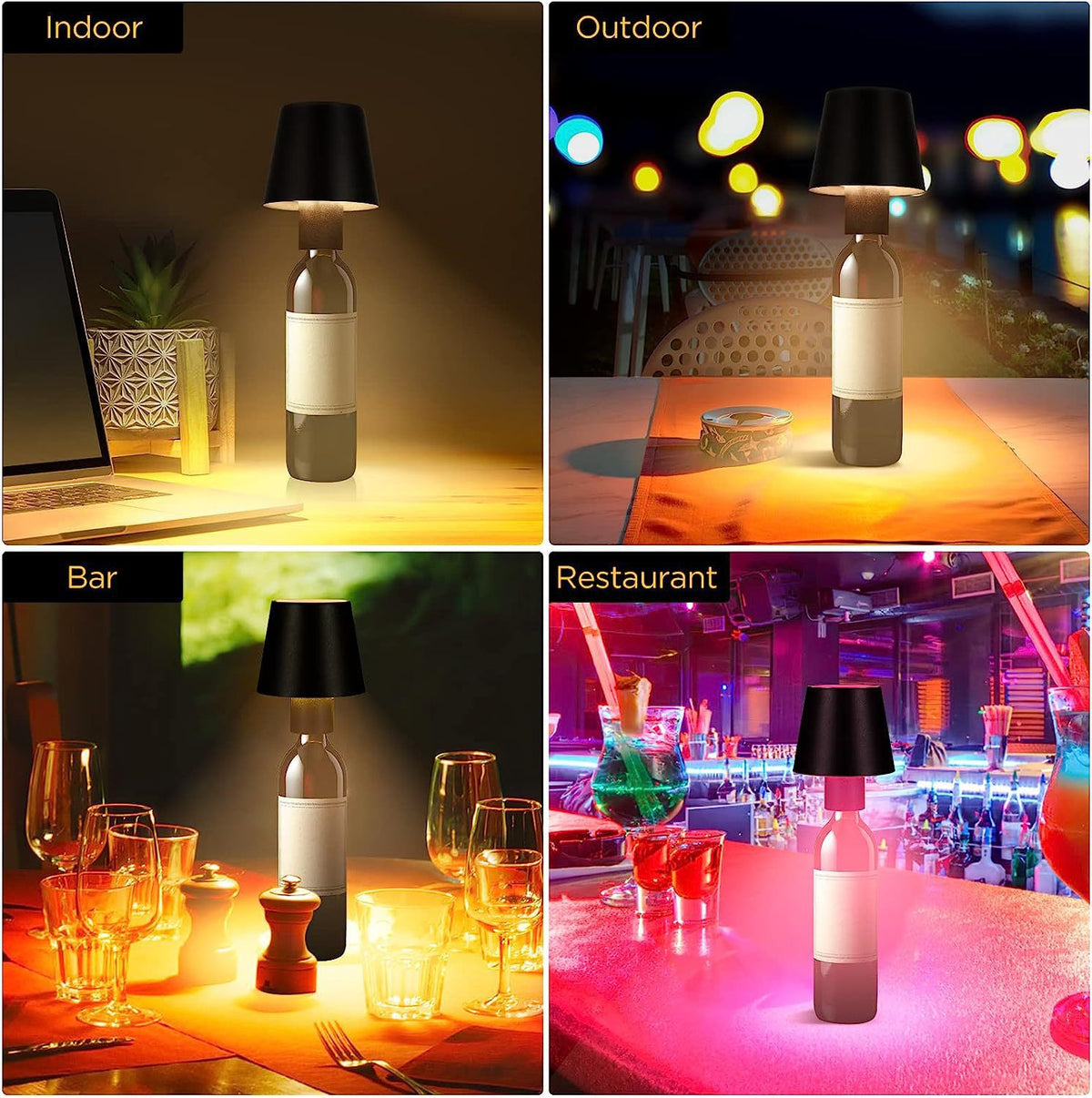 Led Wine Bottle Rechargeable Table Lamp Rgb Bar Embedded Atmosphere Light Restaurant Creative Night Light Wine Head Light Wine Bottle Stopper Light