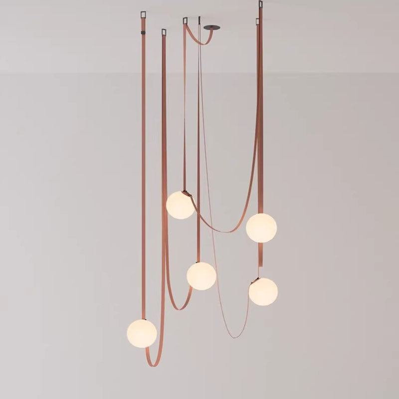 Italian designer belt chandelier minimalist creative model room exhibition hall loft living room villa staircase dining room lamp