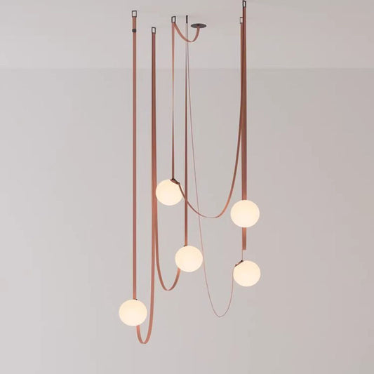 Italian designer belt chandelier minimalist creative model room exhibition hall loft living room villa staircase dining room lamp