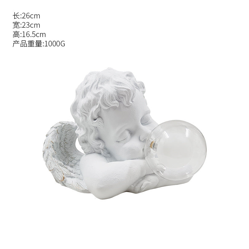 Blowing Bubble Gum Girl Lamp[Green-Bow Girl Peace-Table Lamp]