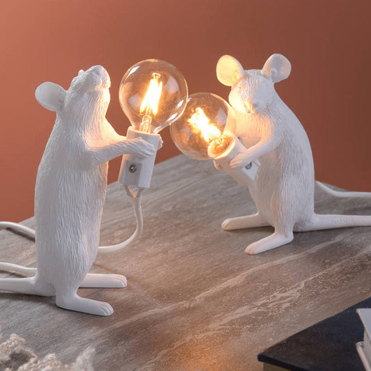 Cross-border cartoon mouse table lamp Nordic animal lamps living room dining room bedroom clothing store resin ornaments bedside lamp