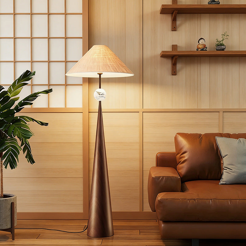 New Chinese-Style Retro Wabi-Sabi Floor Lamp Full-Spectrum Led Hotel Exhibition Hall Living Room Homestay Bedroom Floor Lamp