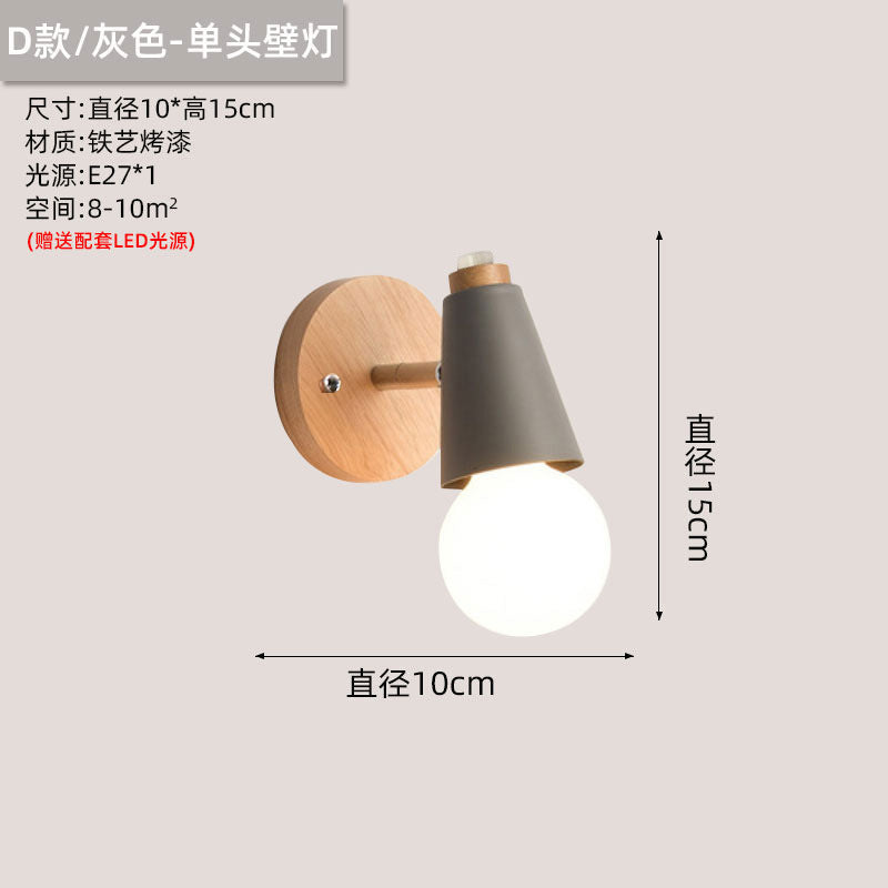 American Country Retro Cafe Industrial Style Aisle Decorative Lamps Restaurant Bar Creative Wood Art Solid Wood Wall Lamp
