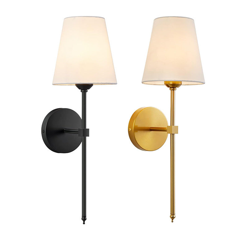 Emberhue Wall Sconce, Vintage Fabric with Metal Accents
