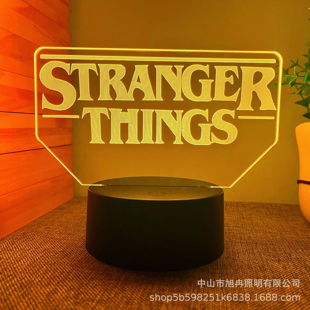 Cross border 3D night light black colorful 16 color crack table lamp