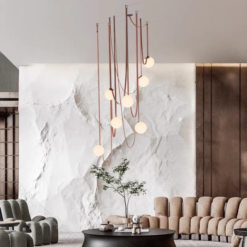 Italian designer belt chandelier minimalist creative model room exhibition hall loft living room villa staircase dining room lamp