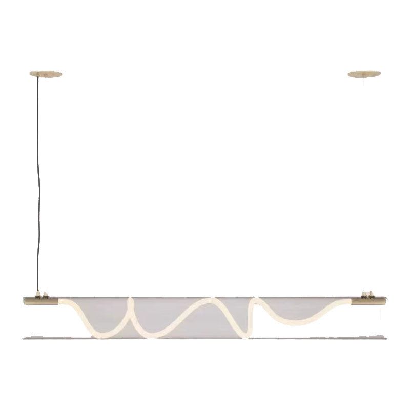 Italian Designer Modern Simple Island Table Light and Shadow Special-shaped Long Bar Table Lighting Art Restaurant Chandelier