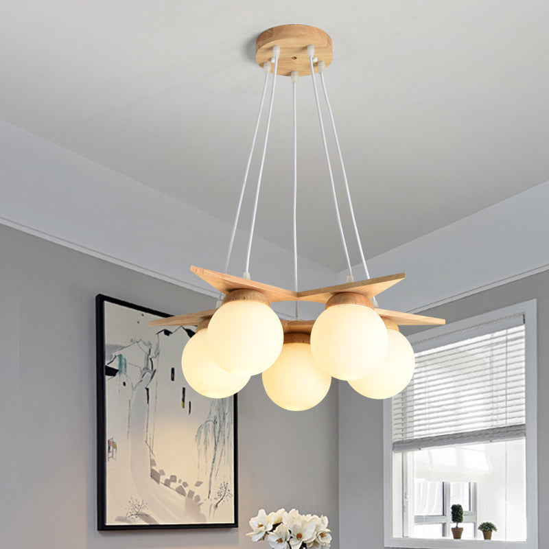 Nordic Log Style Dining Chandelier Japanese Style Solid Wood Bedroom Room Small Living Room Dining Room Children's Room Lamp Wooden Lamps