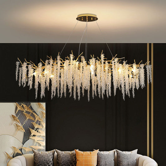Light Luxury Restaurant Chandelier Crystal Lamp New Artistic Creative Branch Living Room American Crystal Source Factory Zhongshan