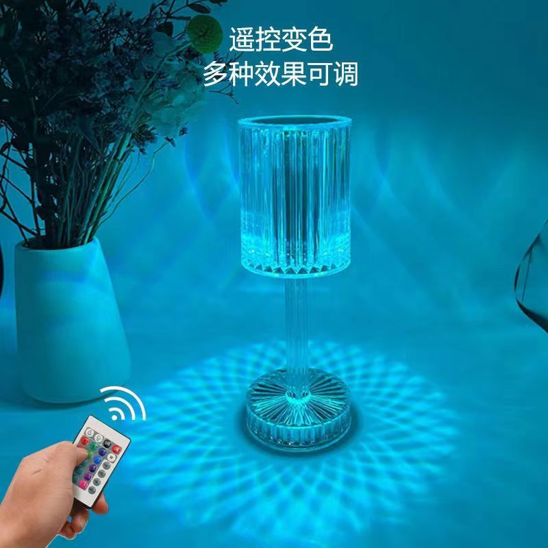 Ins Popular Gatsby Line Light and Shadow Table Lamp Romantic Atmosphere Lamp Home Living Room Bedroom Bedside Night Light