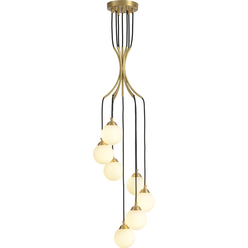 Long Pendant Light for Stairwell, Nordic Villa, Modern Minimalist and Elegant Living Room, Creative Dining Room, Rotating Duplex Large Pendant Light