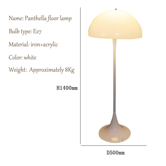 Panthella Mushroom Floor Lamp with Remote Control Dimmable E27 LED Bulb 3 Colors 85-265V AU CN EU UK US Plug Globally Applicable