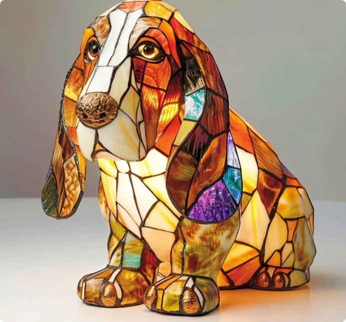 Animal resin LED night light bedside lamp