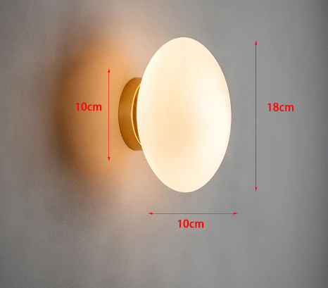 Oblate Glass & Brass Wall LED Lamp