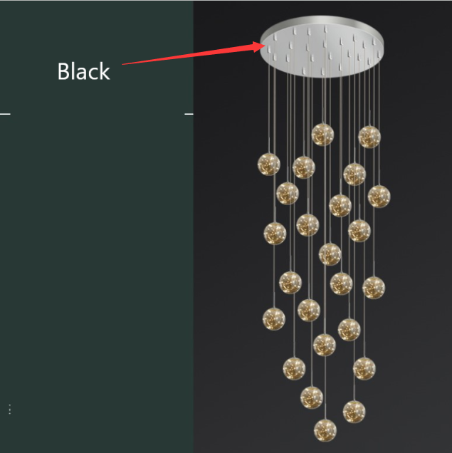 Modern Spiral Stair Glass Ball String Chandelier
