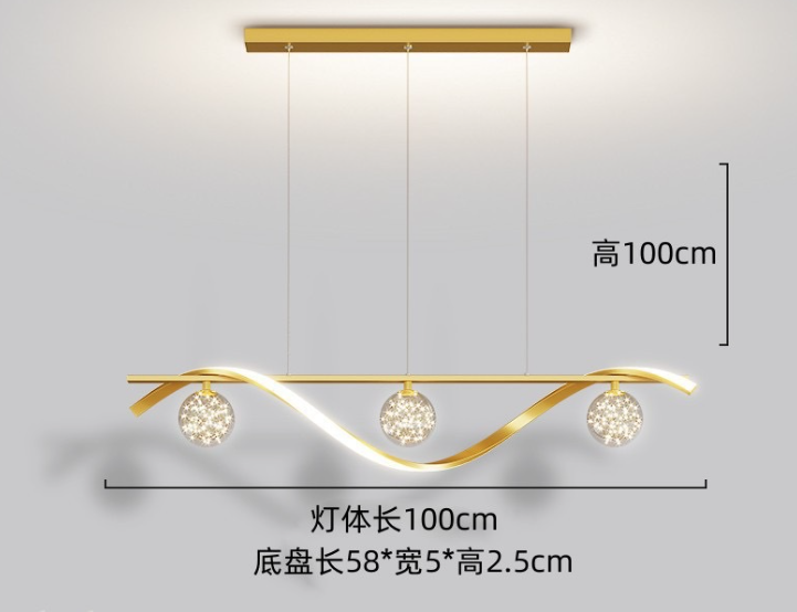 Luxury Stars Clear Glass Ball twisted Strip Chandelier