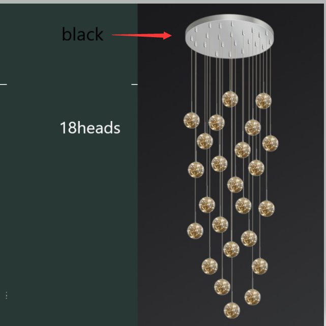 Modern Spiral Stair Glass Ball String Chandelier