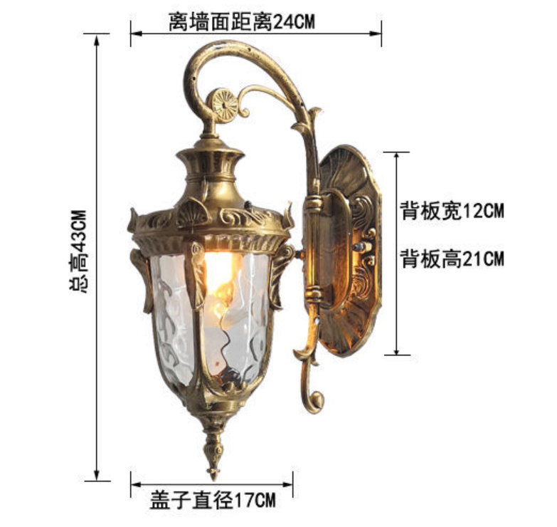 European style outdoor wall lamp, indoor and outdoor waterproof LED wall lamp, simple design.