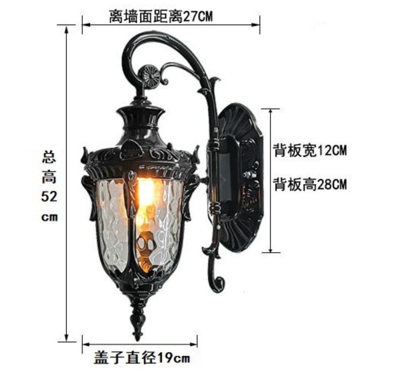 European style outdoor wall lamp, indoor and outdoor waterproof LED wall lamp, simple design.