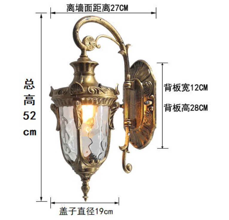 European style outdoor wall lamp, indoor and outdoor waterproof LED wall lamp, simple design.