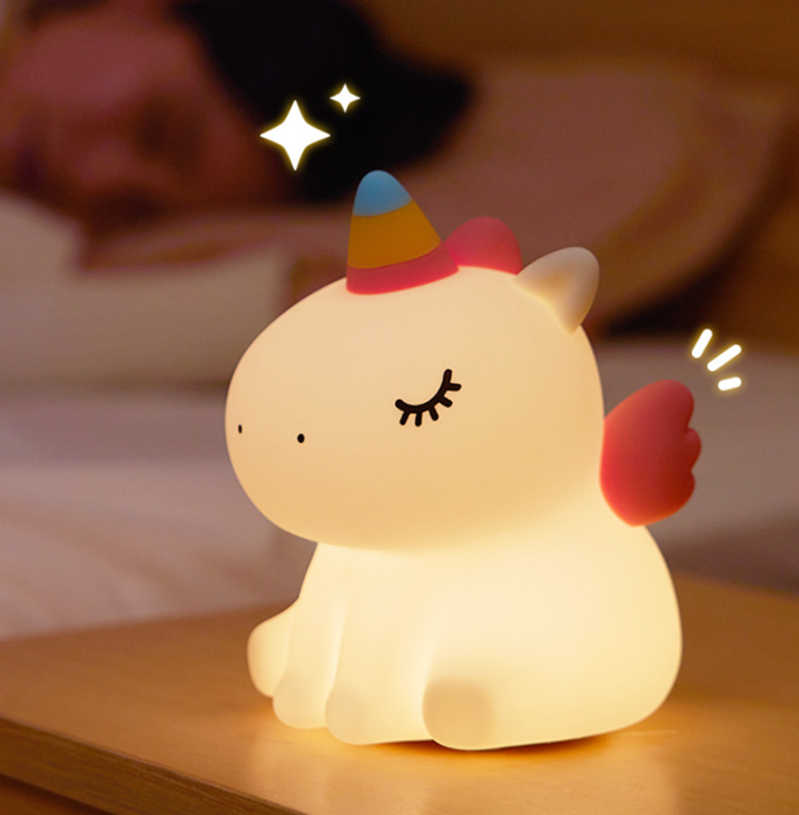 Unicorn Night Light - Soft LED Tap Lamp for Kids' Rooms, Safe and Rechargeable, Perfect for Bedtime and Storytime