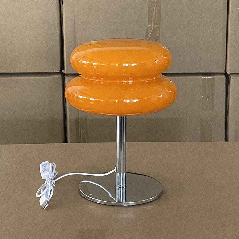 MURANO-STIL – USB Glass Table Lamp / Italian-Inspired Accent Light