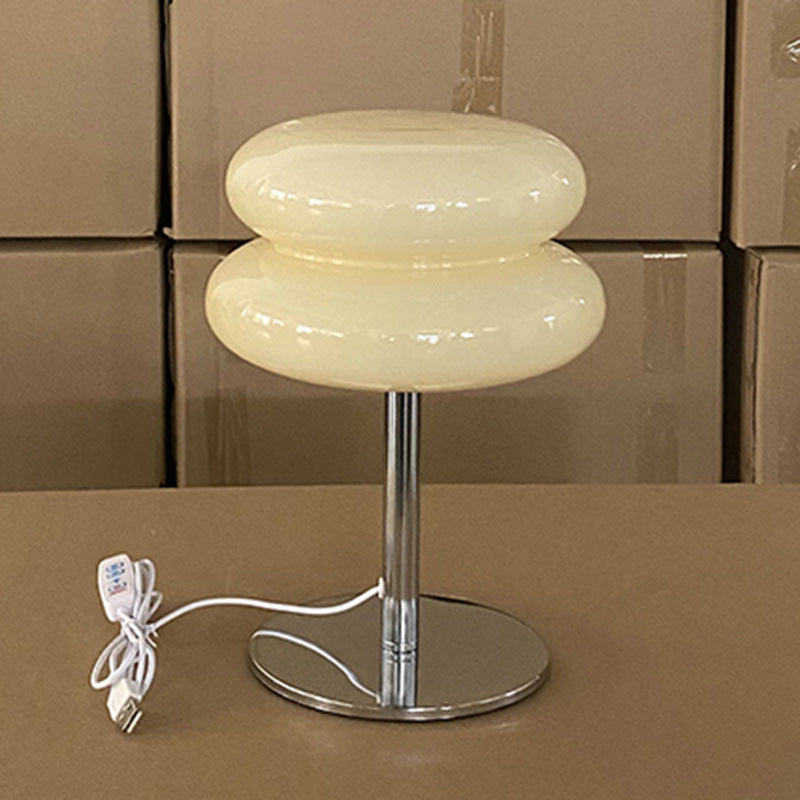MURANO-STIL – USB Glass Table Lamp / Italian-Inspired Accent Light