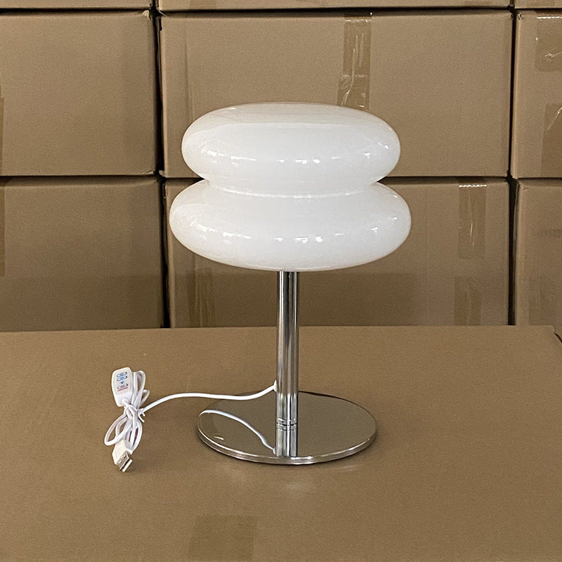 MURANO-STIL – USB Glass Table Lamp / Italian-Inspired Accent Light