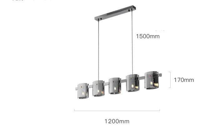 Scandinavian Square Glass Round Ceiling Chandelier