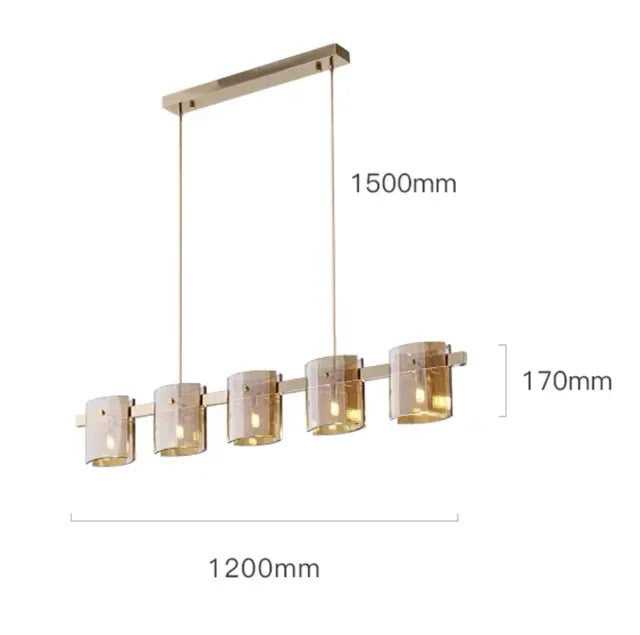Scandinavian Square Glass Round Ceiling Chandelier