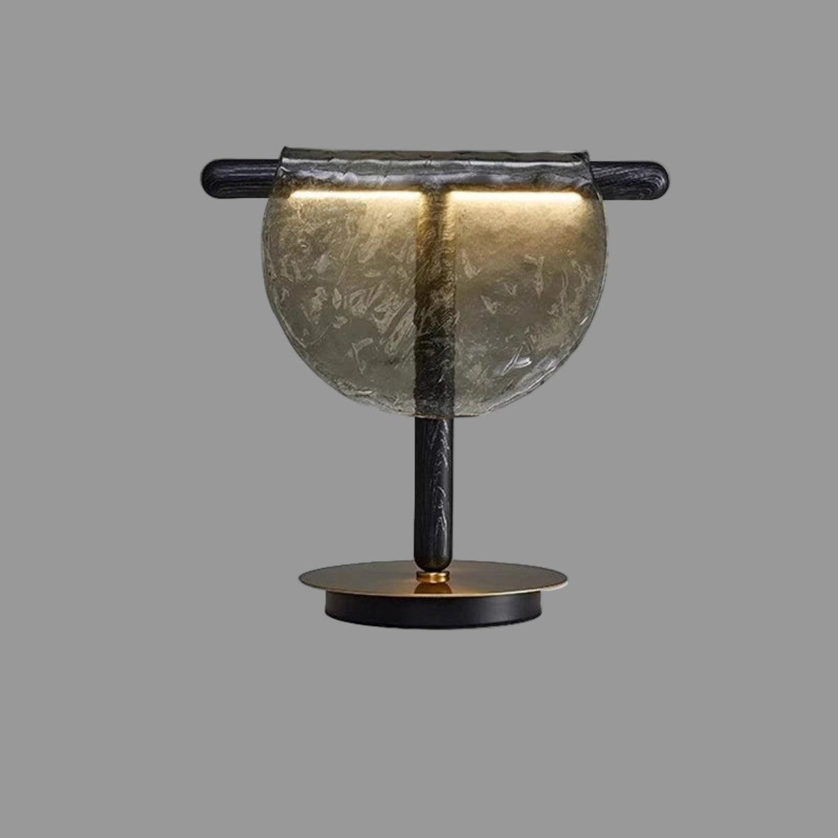 LumoAmber Half-Moon Glass Table Lamp
