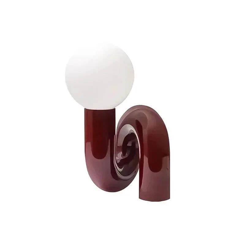 KRUM - Scandi LED Table Lamp / Modern Resin & Glass Light